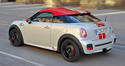 2012 Mini Coupe White with Red Stripes