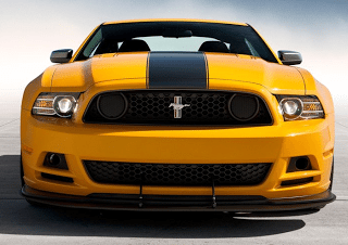 2013 yellow Ford Mustang Boss 302 front end