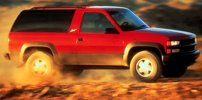 2000 Chevrolet Tahoe Sport red