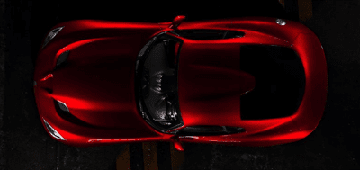 2013 SRT Viper GTS red from above aerial view