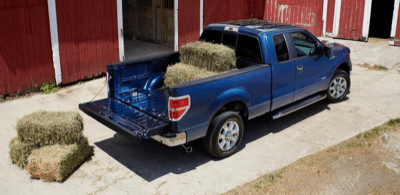2013 Ford F-150 truck bed hay bale