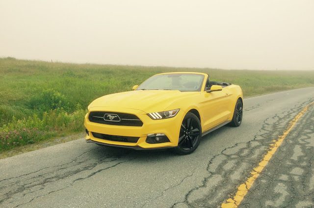 2015 Ford Mustang EcoBoost convertible yellow
