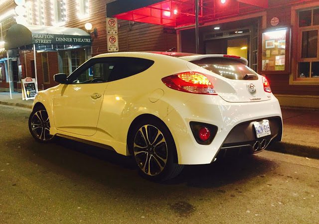 2016 Hyundai Veloster Turbo white rear