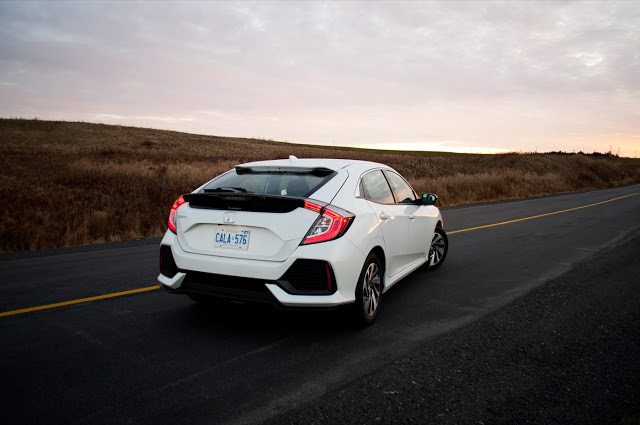 2017 Honda Civic Hatchback LX white rear