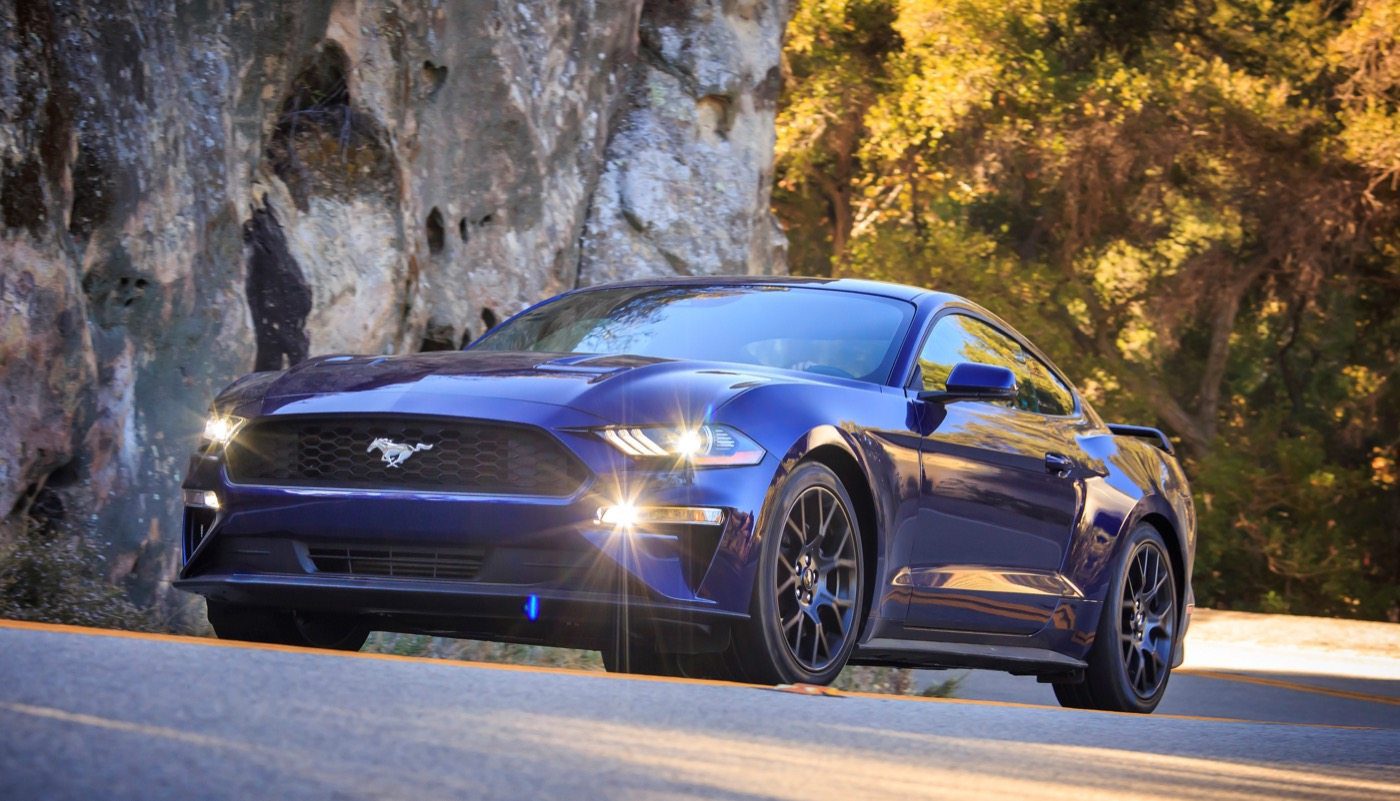 2018 Ford Mustang (Kona Blue with Performance Pack) - Image: Ford