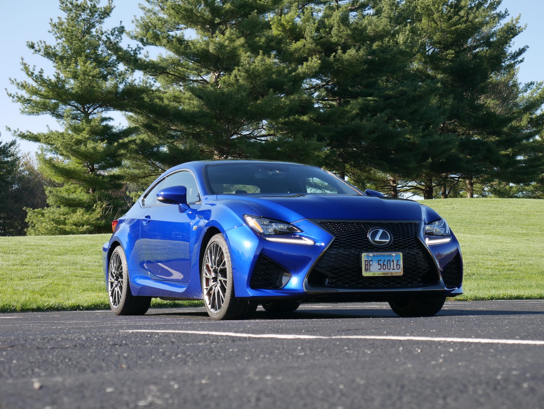 2019 Lexus RC F front three-quarter view low