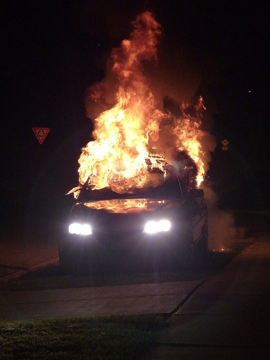 Car set on fire