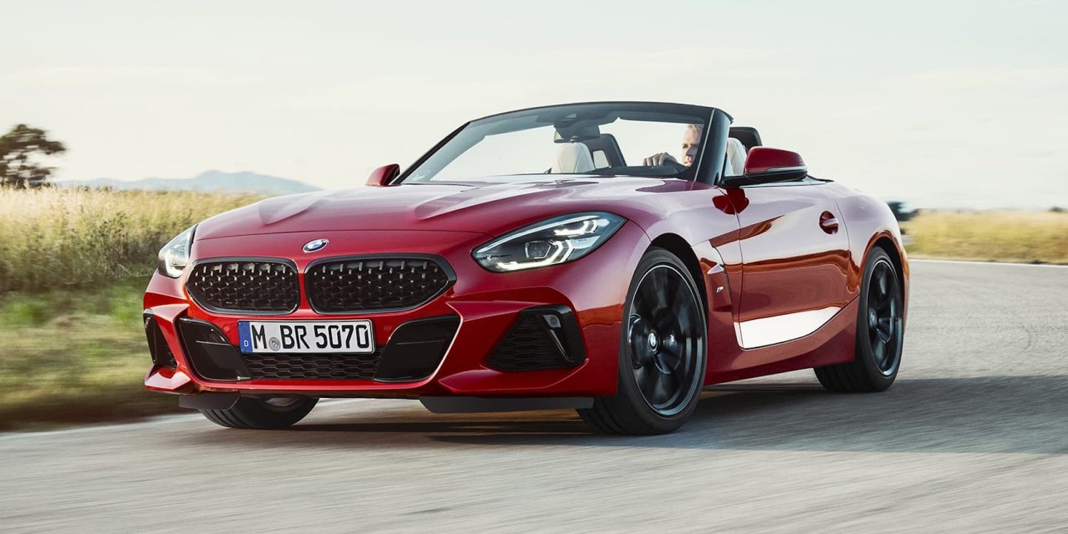 A view of a Red 2021 BMW Z4 Convertible