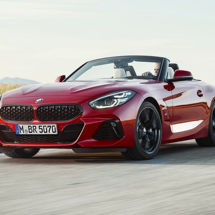 A view of a Red 2021 BMW Z4 Convertible