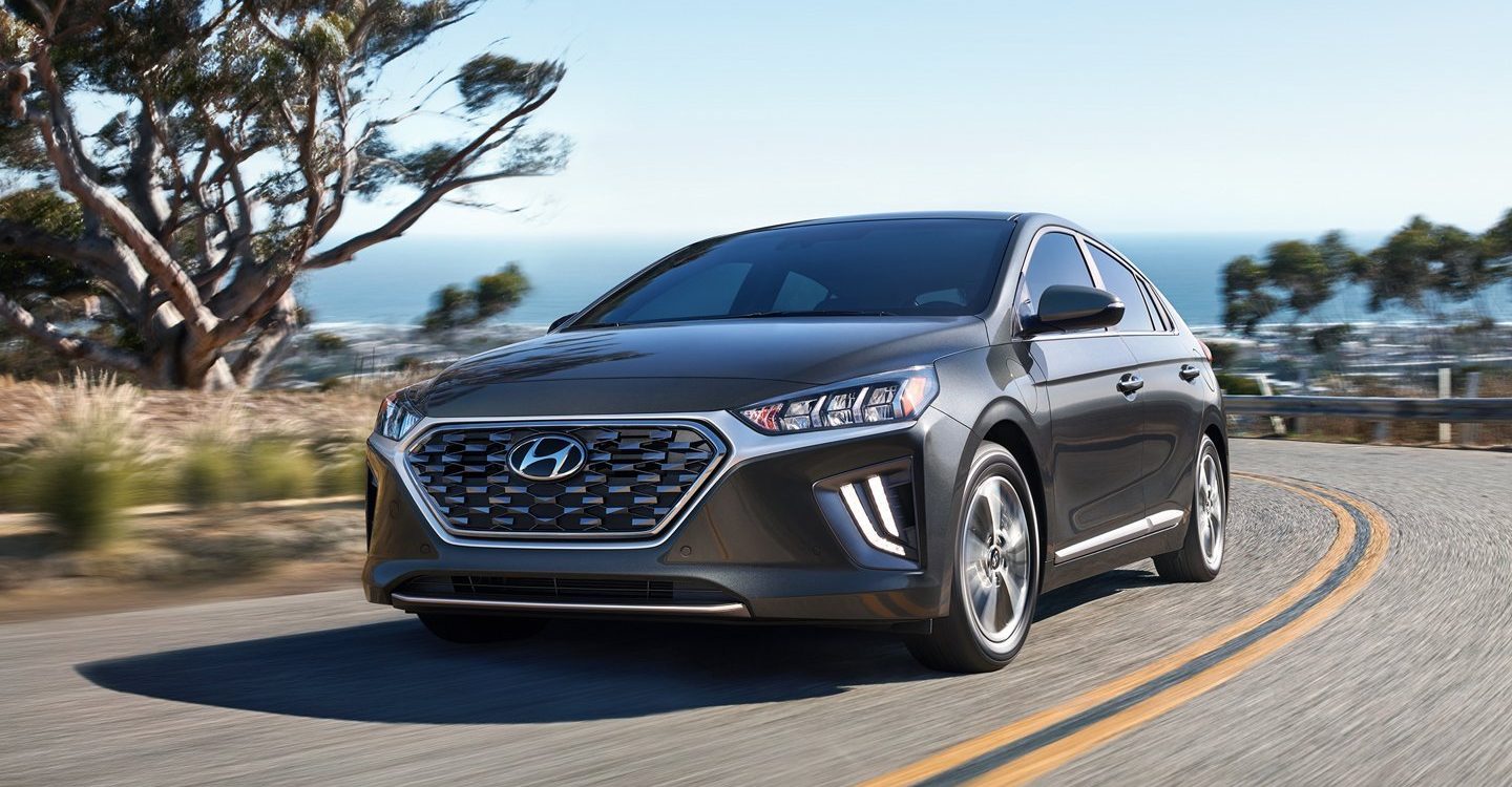 A view of a Gray 2021 Hyundai Ioniq Hybrid Sedan