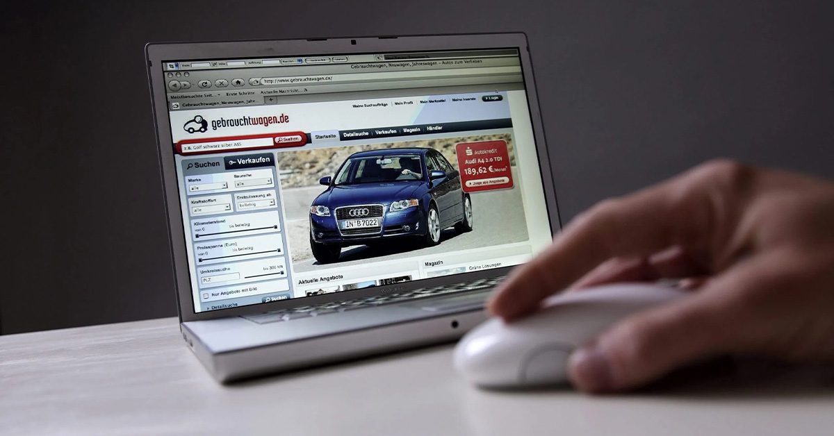 Browsing online at a used car vehicle report