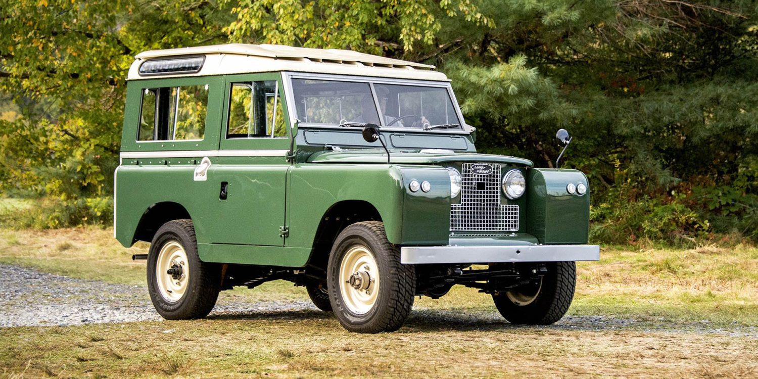 Vintage green Land Rover Series II