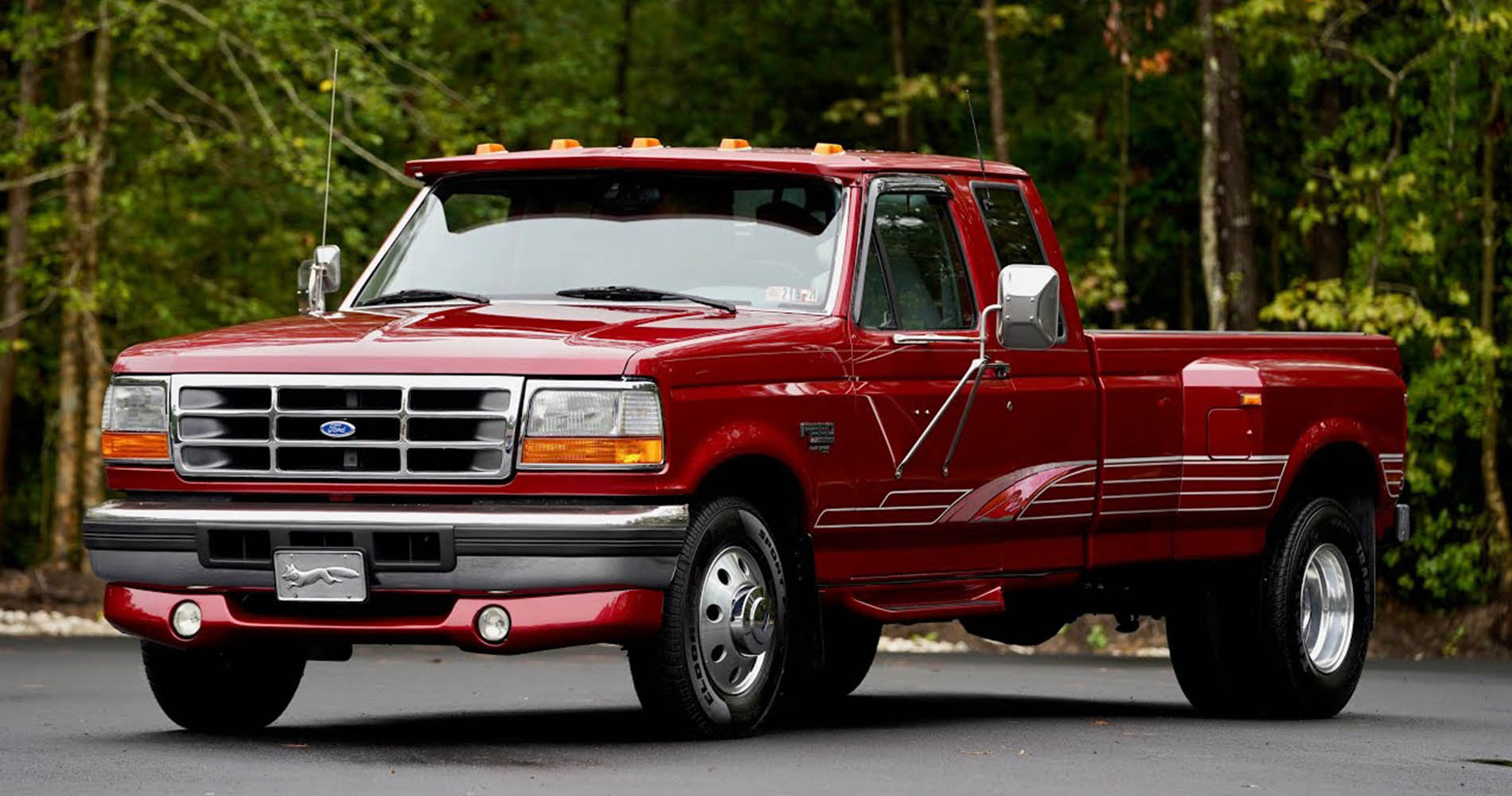 1995 Red Ford F-350 7.3 Power Stroke diesel pickup