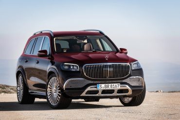 Front angled view of a two tone Mercedes Maybach GLS600