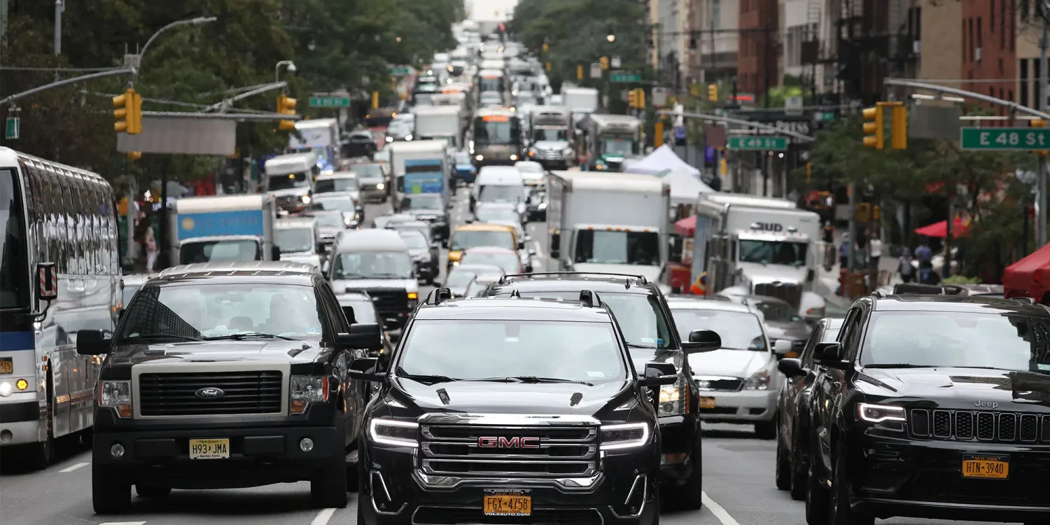 SUVs in New York traffic
