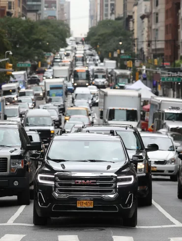 SUVs in New York traffic