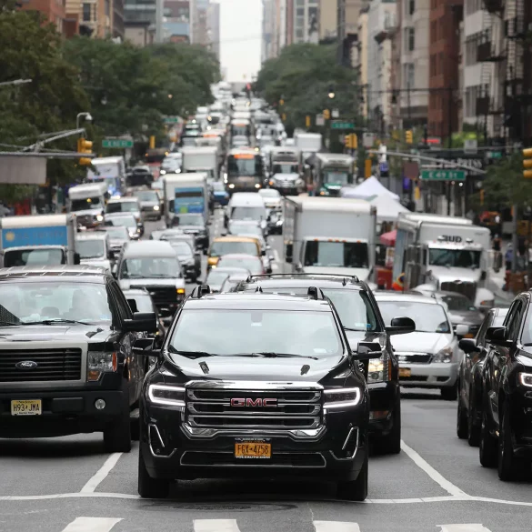 SUVs in New York traffic